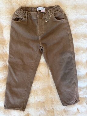 Zara Boys Brown Elastic-Waist Casual Trousers